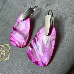 Kendra Scott Pink Shell Earrings with Gold Accents